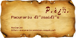 Pacurariu Ézsaiás névjegykártya